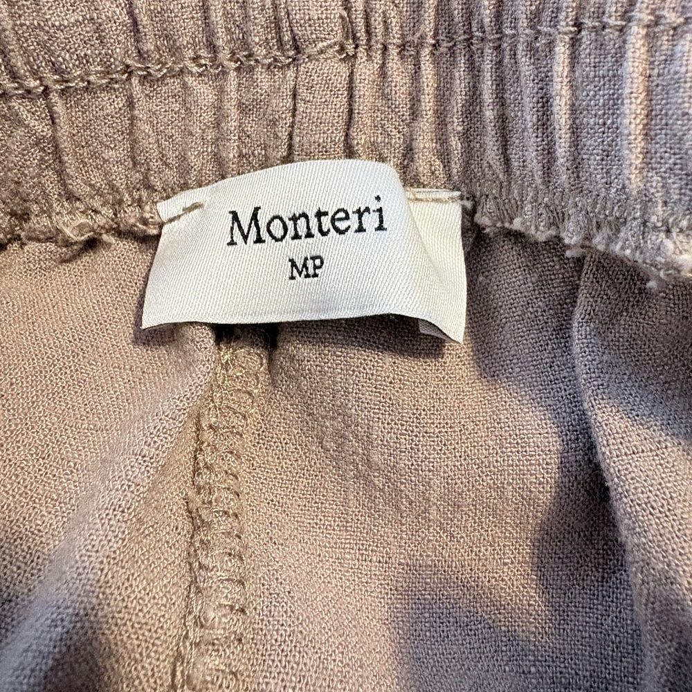 Monteri Beige Linen Pants